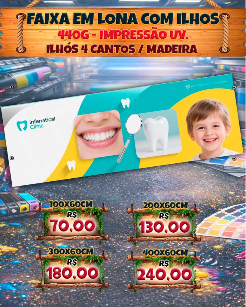 0222 FAIXA EM LONA COM ILHÓS