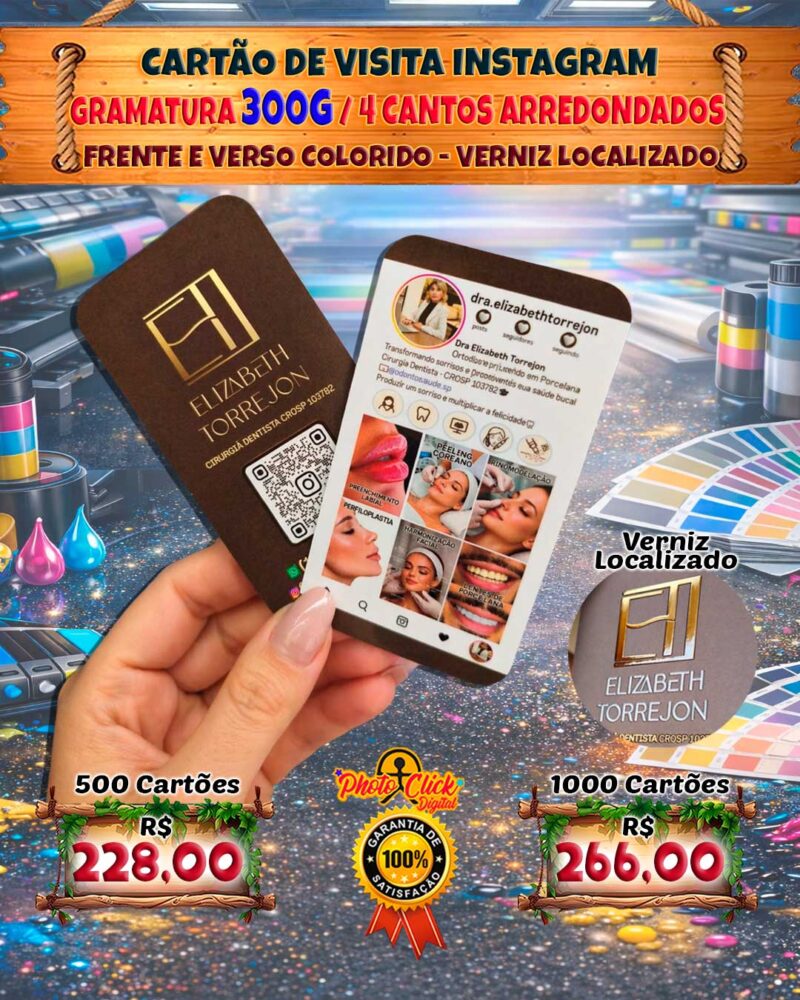 0205A CARTÃO DE VISITA INSTAGRAM VERNIZ LOCALIZADO