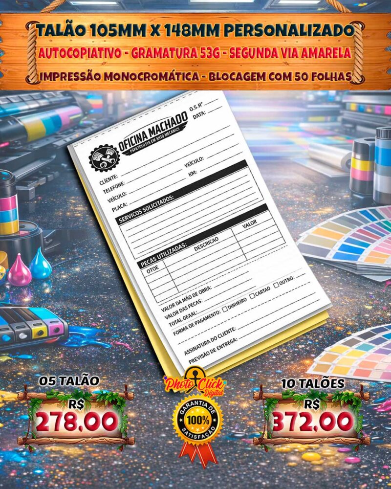 0320 TALÃO 105X148MM BLOCADO SERRILHADO NUMERADO
