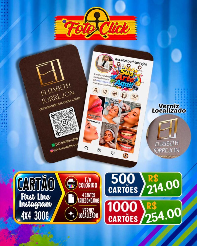 Cartão de Visita First Line Instagram