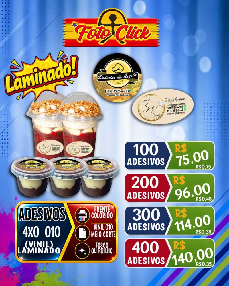 Adesivo Vinil Laminado Com Recorte Eletrônico