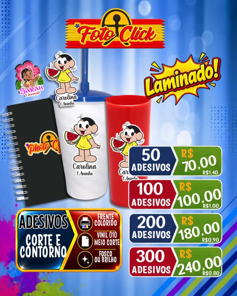 Adesivo Vinil Laminado Corte e Contorno
