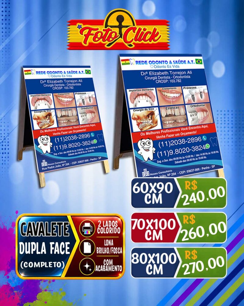 Cavalete Dupla Face Completo