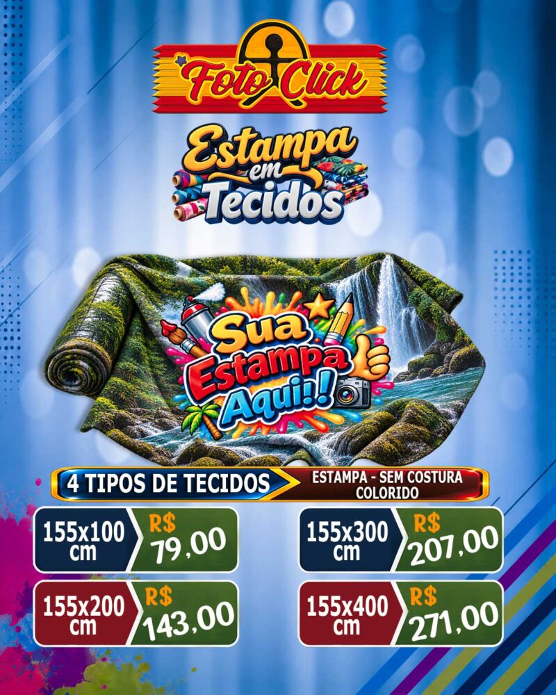 Estampa em Tecidos Sem Acabamento