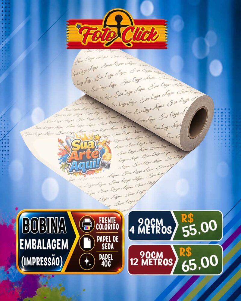 Bobina Papel de Seda Para Embalagens